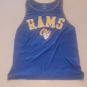 Fanatics Blue LA RAMS Tank Top with Yellow and White Logo